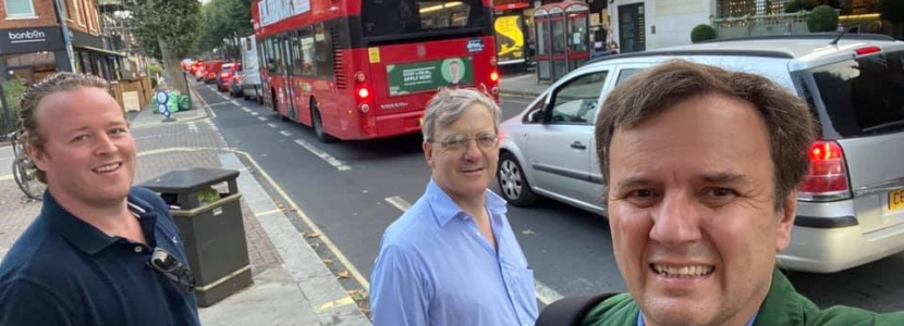 Traffic back to back at 8 pm on a Thursday evening - with Greg Hands MP, West Central Assembly Member Tony Devenish, and Leader of the Opposition H&F Council Andrew Brown